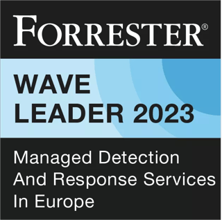Award Badge - 2023 - Forrester Wave Leader MDR Europe