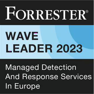 Badge Forrester Wave Leader 2023 MDR Europe