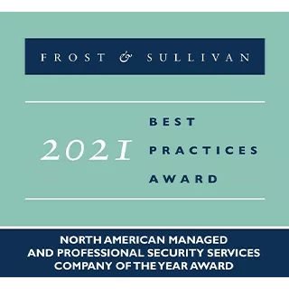 Awards Badge - 2021 - Frost & Sullivan North America Managed and Professional Security Services