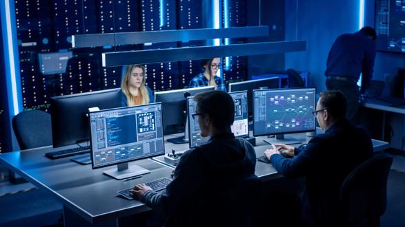 Cybersecurity Workers in System Control Room
