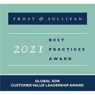 Awards Badge - 2021 - Frost & Sullivan Global XDR Customer Value Leadership Award